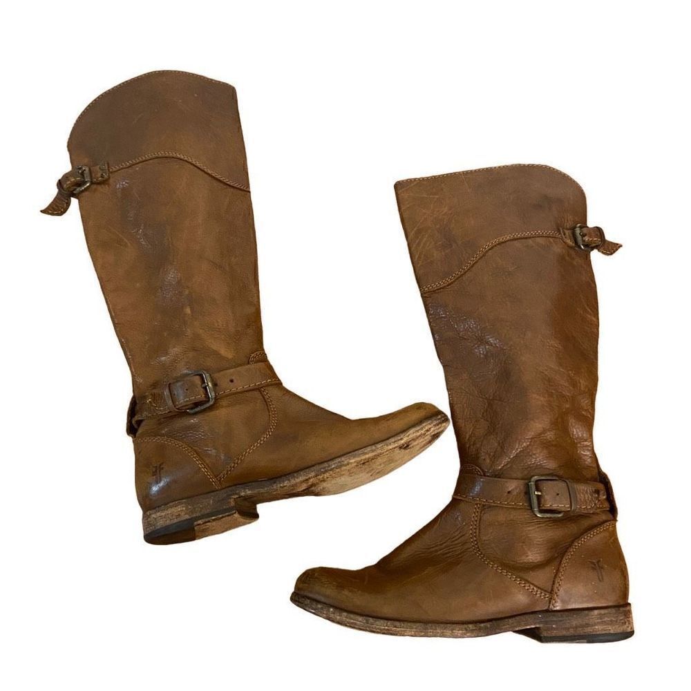 Frye Phillip Riding Boots Brown Leather Size 6